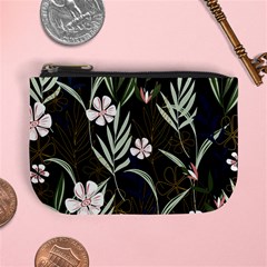 Trending Abstract Seamless Pattern With Colorful Tropical Leaves Plants Black Background Mini Coin Purse by Vaneshart