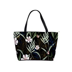 Trending Abstract Seamless Pattern With Colorful Tropical Leaves Plants Black Background Classic Shoulder Handbag by Vaneshart