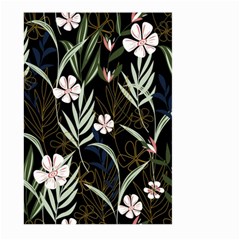 Trending Abstract Seamless Pattern With Colorful Tropical Leaves Plants Black Background Large Garden Flag (two Sides) by Vaneshart