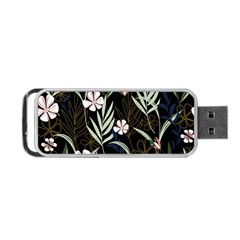 Trending Abstract Seamless Pattern With Colorful Tropical Leaves Plants Black Background Portable Usb Flash (one Side) by Vaneshart