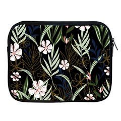 Trending Abstract Seamless Pattern With Colorful Tropical Leaves Plants Black Background Apple Ipad 2/3/4 Zipper Cases by Vaneshart