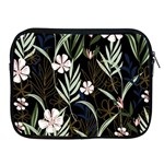 Trending Abstract Seamless Pattern With Colorful Tropical Leaves Plants Black Background Apple iPad 2/3/4 Zipper Cases Front