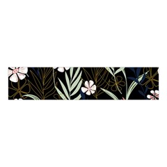 Trending Abstract Seamless Pattern With Colorful Tropical Leaves Plants Black Background Velvet Scrunchie by Vaneshart