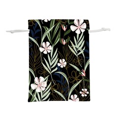 Trending Abstract Seamless Pattern With Colorful Tropical Leaves Plants Black Background Lightweight Drawstring Pouch (s) by Vaneshart