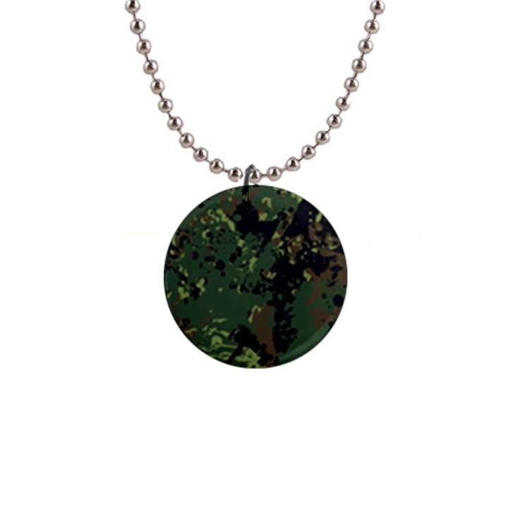 Military Background Grunge Style 1  Button Necklace