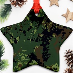 Military Background Grunge Style Star Ornament (two Sides) by Vaneshart