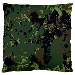 Military Background Grunge Style Large Cushion Case (one Side) by Vaneshart