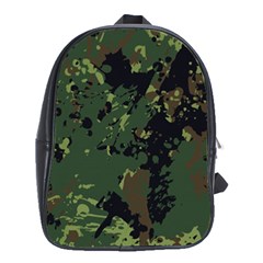 Military Background Grunge Style School Bag (xl) by Vaneshart