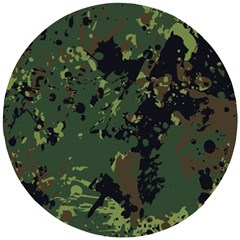 Military Background Grunge Style Wooden Puzzle Round