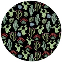 Cute Africa Seamless Pattern Wooden Puzzle Round