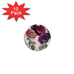 Romantic Floral Background 1  Mini Buttons (10 Pack)  by Vaneshart