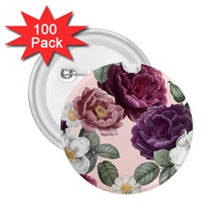 Romantic Floral Background 2 25  Buttons (100 Pack)  by Vaneshart