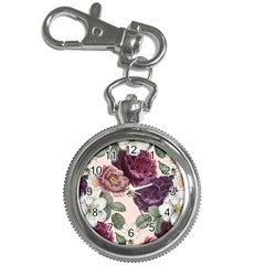 Romantic Floral Background Key Chain Watches by Vaneshart