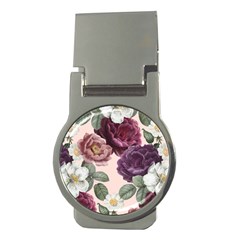 Romantic Floral Background Money Clips (round)  by Vaneshart