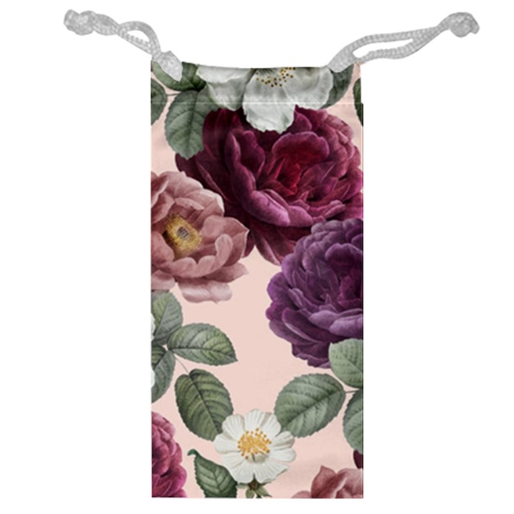 Romantic Floral Background Jewelry Bag