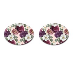 Romantic Floral Background Cufflinks (oval) by Vaneshart