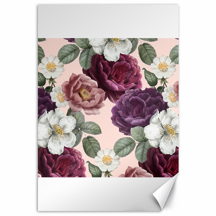 Romantic Floral Background Canvas 12  x 18 