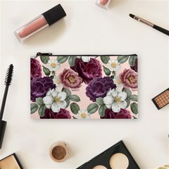 Romantic Floral Background Cosmetic Bag (small) by Vaneshart