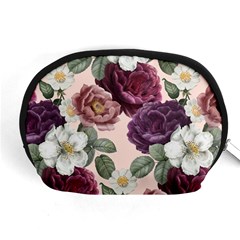 Romantic Floral Background Accessory Pouch (medium) by Vaneshart