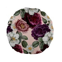 Romantic Floral Background Standard 15  Premium Flano Round Cushions by Vaneshart