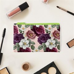 Romantic Floral Background Cosmetic Bag (xs) by Vaneshart