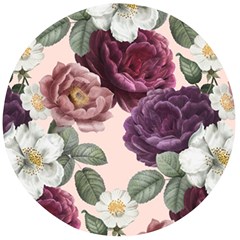 Romantic Floral Background Wooden Bottle Opener (round)