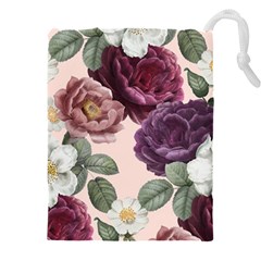 Romantic Floral Background Drawstring Pouch (4xl) by Vaneshart