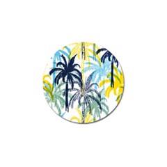 Colorful Summer Palm Trees White Forest Background Golf Ball Marker (10 Pack) by Vaneshart