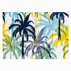 Colorful Summer Palm Trees White Forest Background Large Glasses Cloth (2 Sides) by Vaneshart