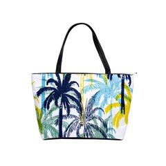 Colorful Summer Palm Trees White Forest Background Classic Shoulder Handbag by Vaneshart