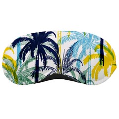 Colorful Summer Palm Trees White Forest Background Sleeping Mask by Vaneshart