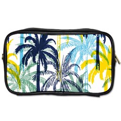 Colorful Summer Palm Trees White Forest Background Toiletries Bag (two Sides) by Vaneshart