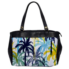 Colorful Summer Palm Trees White Forest Background Oversize Office Handbag by Vaneshart