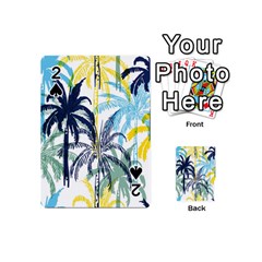 Colorful Summer Palm Trees White Forest Background Playing Cards 54 Designs (mini) by Vaneshart