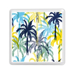 Colorful Summer Palm Trees White Forest Background Memory Card Reader (square) by Vaneshart