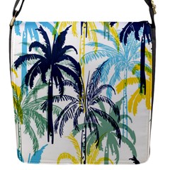 Colorful Summer Palm Trees White Forest Background Flap Closure Messenger Bag (s) by Vaneshart