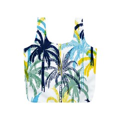 Colorful Summer Palm Trees White Forest Background Full Print Recycle Bag (s) by Vaneshart