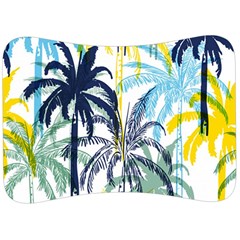 Colorful Summer Palm Trees White Forest Background Velour Seat Head Rest Cushion by Vaneshart