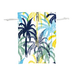 Colorful Summer Palm Trees White Forest Background Lightweight Drawstring Pouch (l) by Vaneshart