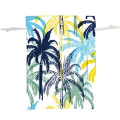 Colorful Summer Palm Trees White Forest Background  Lightweight Drawstring Pouch (xl)