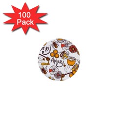 Honey Seamless Pattern 1  Mini Buttons (100 Pack)  by Vaneshart