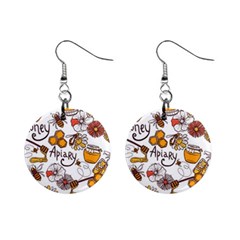 Honey Seamless Pattern Mini Button Earrings by Vaneshart