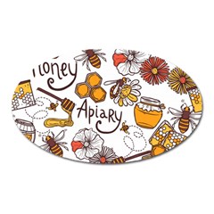 Honey Seamless Pattern Oval Magnet by Vaneshart