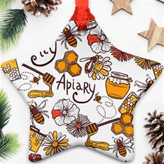 Honey Seamless Pattern Star Ornament (two Sides)