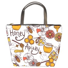 Honey Seamless Pattern Bucket Bag by Vaneshart