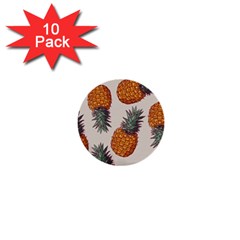 Seamless Pattern With Vector Illustrations Pineapples 1  Mini Buttons (10 Pack)  by Vaneshart