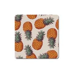 Seamless Pattern With Vector Illustrations Pineapples Square Magnet by Vaneshart