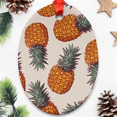 Seamless Pattern With Vector Illustrations Pineapples Oval Ornament (two Sides) by Vaneshart