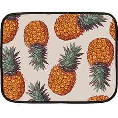 Seamless Pattern With Vector Illustrations Pineapples Double Sided Fleece Blanket (mini)  by Vaneshart