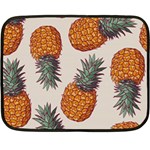 Seamless Pattern With Vector Illustrations Pineapples Double Sided Fleece Blanket (Mini)  35 x27  Blanket Front